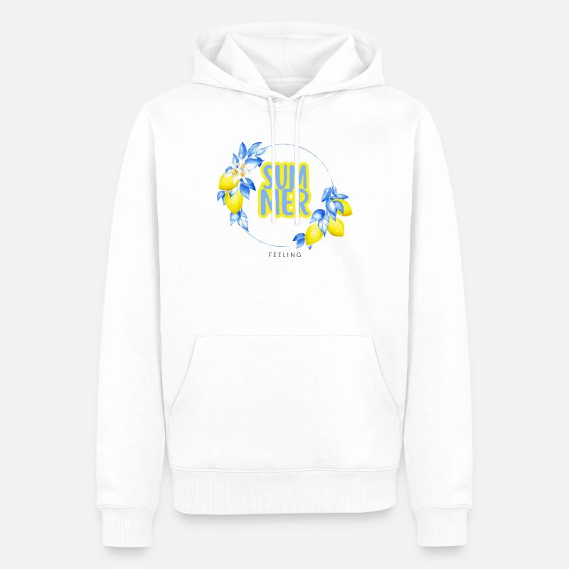 Cercle des citrons d’été - Sweat à capuche Premium bio Homme - blanc