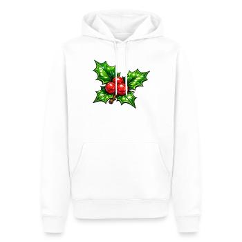 Houx aux baies - Sweat à capuche Premium bio Homme - blanc - Devant - Nico (187cm)