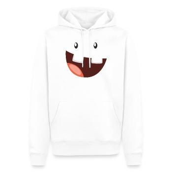 Lustiges Monster mit breitem Grinsen - Männer Premium Bio Hoodie - Weiß - Vorne - Nico (187cm)