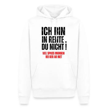 ICH BIN IN RENTE, DU  NICHT! - Men’s Premium Organic Hoodie - white - Front - Nico (187cm)