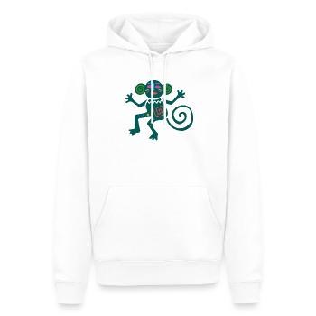 Vieux symbole mexicain avec singe de la jungle - Sweat à capuche Premium bio Homme - blanc - Devant - Nico (187cm)