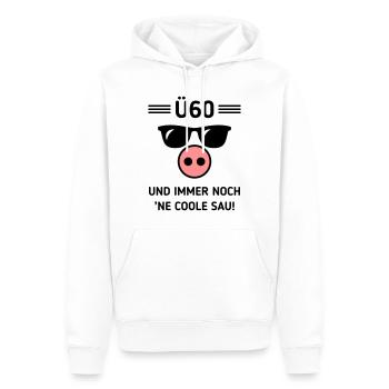 Ü60 Und Immer Noch ’Ne Coole Sau! Cool Geburtstag - Männer Premium Bio Hoodie - Weiß - Vorne - Nico (187cm)