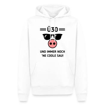 Ü30 Und Immer Noch ’Ne Coole Sau! Cool Geburtstag - Männer Premium Bio Hoodie - Weiß - Vorne - Nico (187cm)