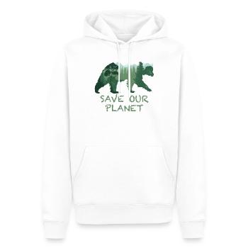 Bear Nature Forest Nature Conservation - Men’s Premium Organic Hoodie - white - Front - Nico (187cm)
