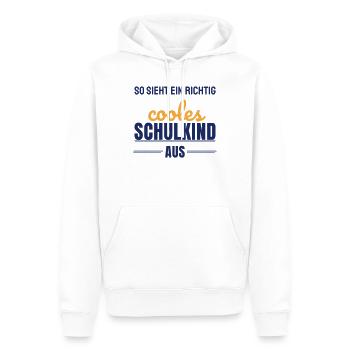 So sieht ein richtig cooles Schulkind aus 2026 - Männer Premium Bio Hoodie - Weiß - Vorne - Nico (187cm)