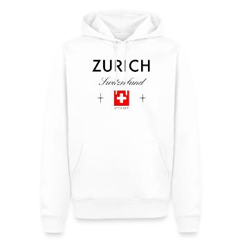 Zürich Schweiz Koordinaten Reise Souvenir - Männer Premium Bio Hoodie - Weiß - Vorne - Nico (187cm)
