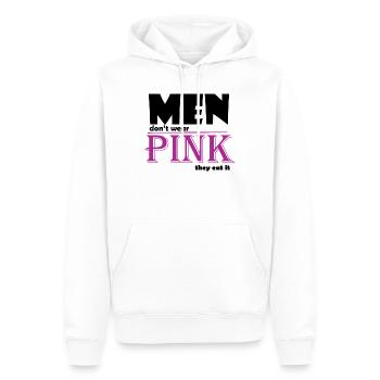 Pink Serif Logo Tee Art - Männer Premium Bio Hoodie - Weiß - Vorne - Nico (187cm)