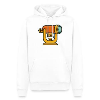 Orange Teleskop Cartoon - Männer Premium Bio Hoodie - Weiß - Vorne - Nico (187cm)