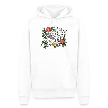 Triceratops Skelett mit Blumen - Männer Premium Bio Hoodie - Weiß - Vorne - Nico (187cm)