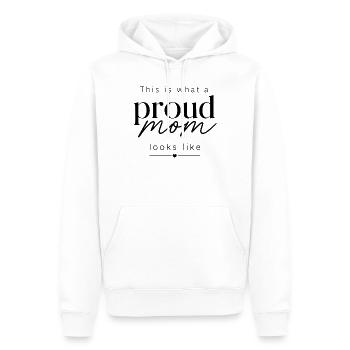 Proud mom - Men’s Premium Organic Hoodie - white - Front - Nico (187cm)