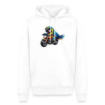 Parrot on the motorcycle - Men’s Premium Organic Hoodie - white - Front - Nico (187cm)