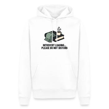Introvert Loading Cozy Reading Mug - Men’s Premium Organic Hoodie - white - Front - Nico (187cm)