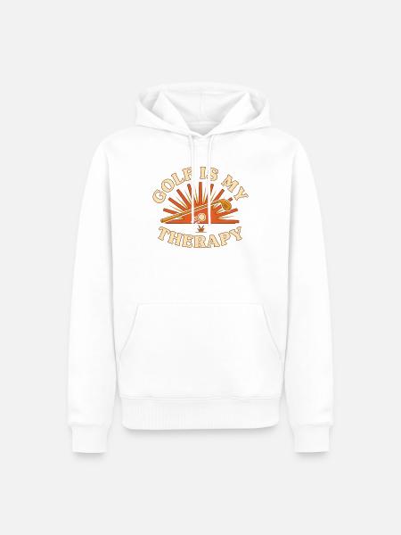 Golf ist meine Flucht - Männer Premium Bio Hoodie - Weiß