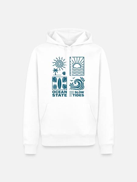 Sonnenuntergang am Ozean Muster - Männer Premium Bio Hoodie - Weiß