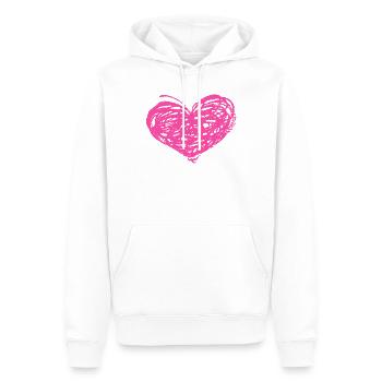 Rosa Herz-Scribble Kunst - Männer Premium Bio Hoodie - Weiß - Vorne - Nico (187cm)