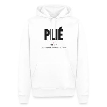 Gefaltet — Gebogen | Wahrer Ballettwortschatz - Männer Premium Bio Hoodie - Weiß - Vorne - Nico (187cm)