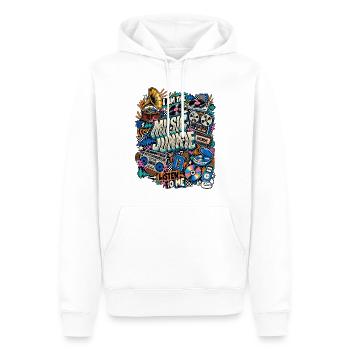 Music Junkie – Retro Musik Collage - Männer Premium Bio Hoodie - Weiß - Vorne - Nico (187cm)