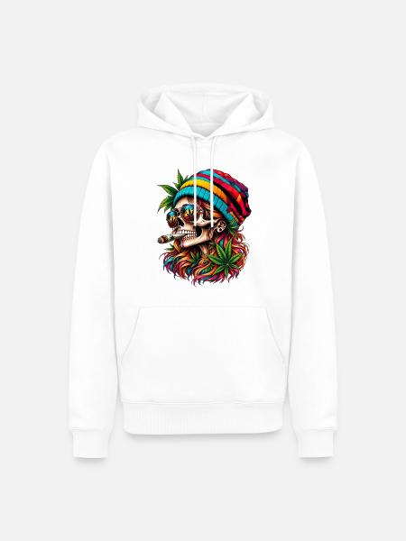 HIGH VIBES - Männer Premium Bio Hoodie - Weiß