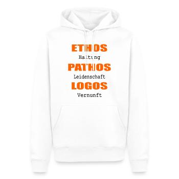Haltung Leidenschaft Vernunft - Männer Premium Bio Hoodie - Weiß - Vorne - Nico (187cm)