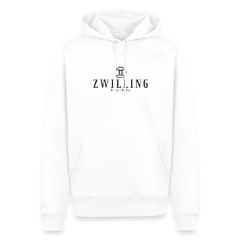 Sternzeichen Zwilling - Tierkreiszeichen - Geburts - Männer Premium Bio Hoodie - Weiß - Vorne - Nico (187cm)