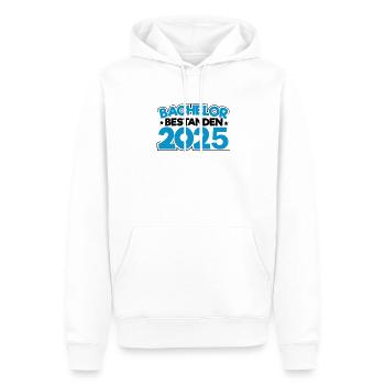 Baccalauréat 2025 Graduation Graduation - Sweat à capuche Premium bio Homme - blanc - Devant - Nico (187cm)