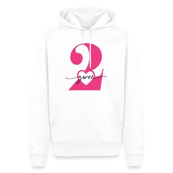 Digit Two 2 with Heart - Men’s Premium Organic Hoodie - white - Front - Nico (187cm)
