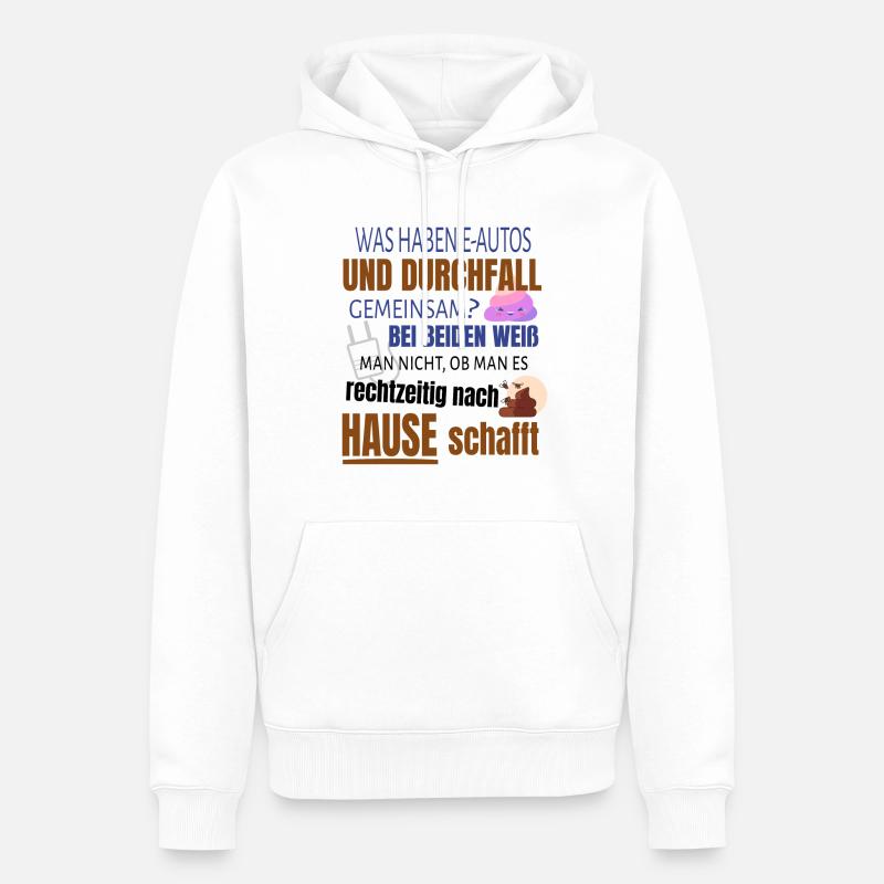Lustiger Spruch E-Auto Elektroauto - Männer Premium Bio Hoodie - Weiß