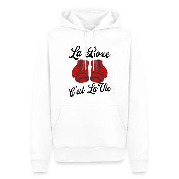 La boxe c'est la vie - Sweat à capuche Premium bio Homme - blanc - Devant - Nico (187cm)