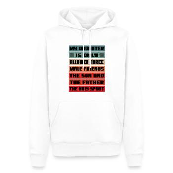 Ma fille n’a droit qu’à trois amis masculins - Sweat à capuche Premium bio Homme - blanc - Devant - Nico (187cm)