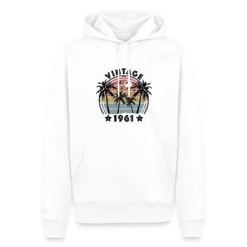Vintage 1961 Retro Palmen Strand 63. Geburtstag - Männer Premium Bio Hoodie - Weiß - Vorne - Nico (187cm)