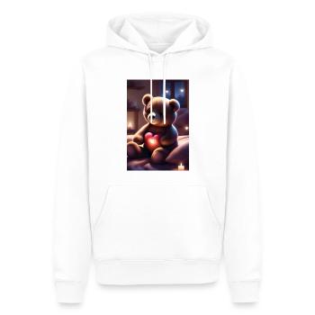 Teddybär mit Herz - Männer Premium Bio Hoodie - Weiß - Vorne - Nico (187cm)