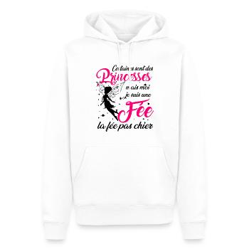 Certaines sont des princesses mais moi je suis fée - Sweat à capuche Premium bio Homme - blanc - Devant - Nico (187cm)