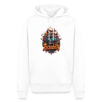 Rockabilly Hotrod Hot Rod Skull 50 - Männer Premium Bio Hoodie - Weiß - Vorne - Nico (187cm)