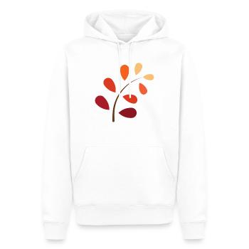 Autumn Branch with Gradient – Naturally Beautiful - Men’s Premium Organic Hoodie - white - Front - Nico (187cm)