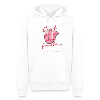C'est pas ma faute - Sweat à capuche Premium bio Homme - blanc - Devant - Nico (187cm)