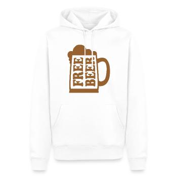 Bière gratuite - Sweat à capuche Premium bio Homme - blanc - Devant - Nico (187cm)