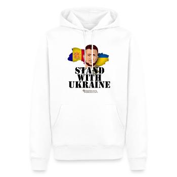 Ukraine Andorre - Sweat à capuche Premium bio Homme - blanc - Devant - Nico (187cm)