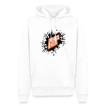 dump him Zitat Logo - Männer Premium Bio Hoodie - Weiß - Vorne - Nico (187cm)