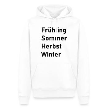 jahreszeiten - Männer Premium Bio Hoodie - Weiß - Vorne - Nico (187cm)
