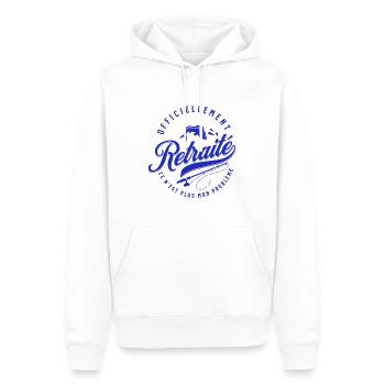 Officiellement retraité cadeau retraite humour - Sweat à capuche Premium bio Homme - blanc - Devant - Nico (187cm)