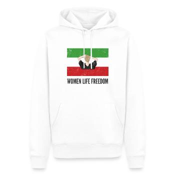 Iranische Flagge Kein Hijab Frauen Leben Kostenlose Unterstützung - Männer Premium Bio Hoodie - Weiß - Vorne - Nico (187cm)