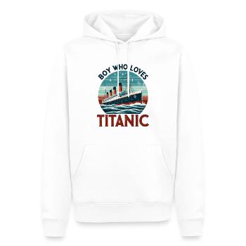 Boy Loves RMS Titanic Just a Boy who loves - Men’s Premium Organic Hoodie - white - Front - Nico (187cm)