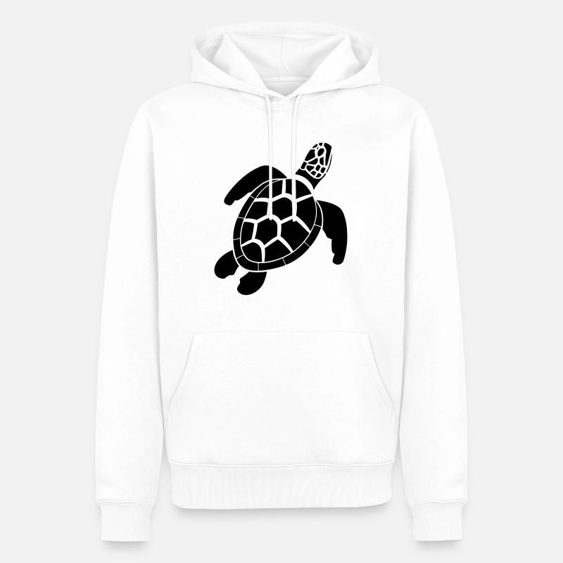 tortue - Sweat à capuche Premium bio Homme - blanc