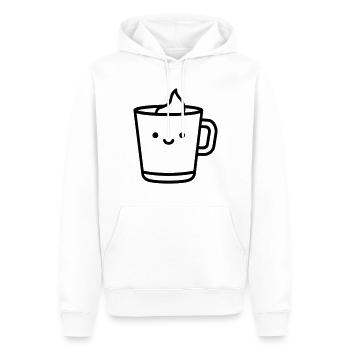 Kaffeebecher - Männer Premium Bio Hoodie - Weiß - Vorne - Nico (187cm)