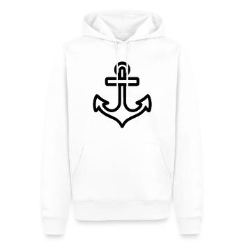 Anker - Männer Premium Bio Hoodie - Weiß - Vorne - Nico (187cm)
