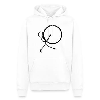 Tambour de la taille d’une fanfare - Sweat à capuche Premium bio Homme - blanc - Devant - Nico (187cm)