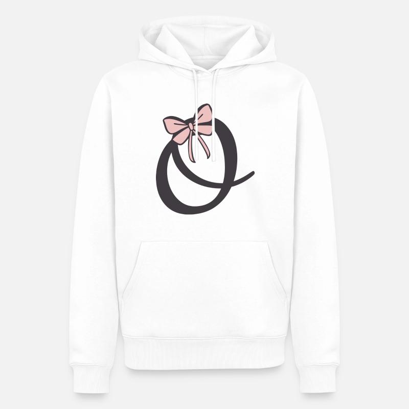 Anfangsbuchstabe O Schleifchen - Männer Premium Bio Hoodie - Weiß