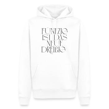 50. Geburtstag - 50 ist das neue 30! - Männer Premium Bio Hoodie - Weiß - Vorne - Nico (187cm)