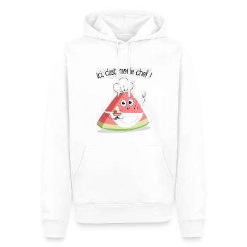 pasteque chef - Sweat à capuche Premium bio Homme - blanc - Devant - Nico (187cm)