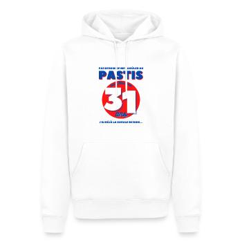 Cadeau Homme anniversaire 31 ans - Sweat à capuche Premium bio Homme - blanc - Devant - Nico (187cm)